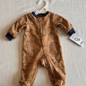 Carter's Tan Animal Print Kids Footie